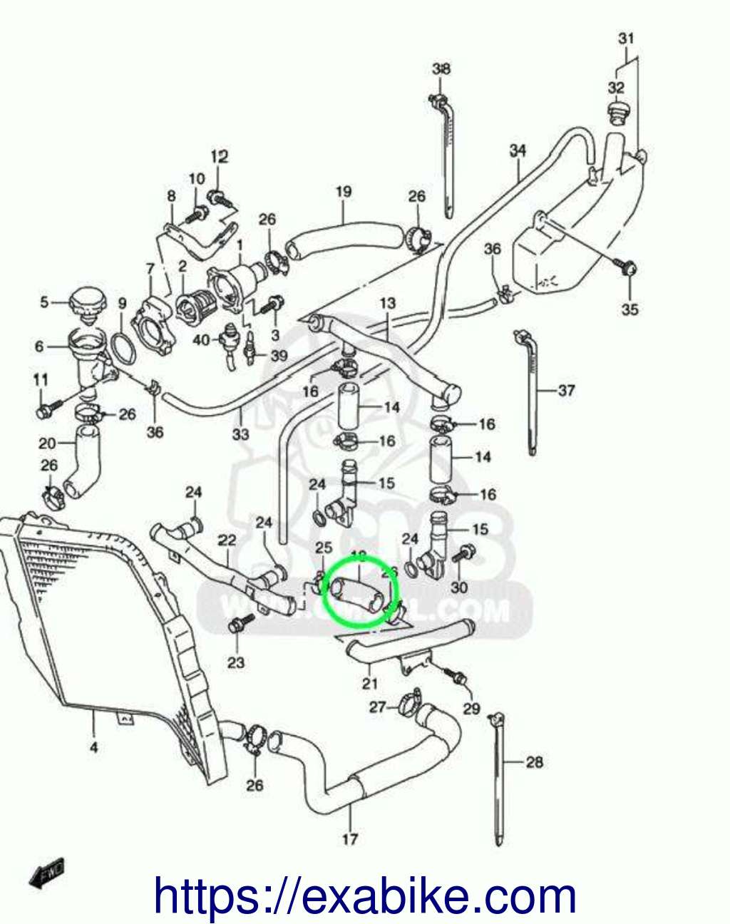 water hose Suzuki GSXR1100W - photo 2