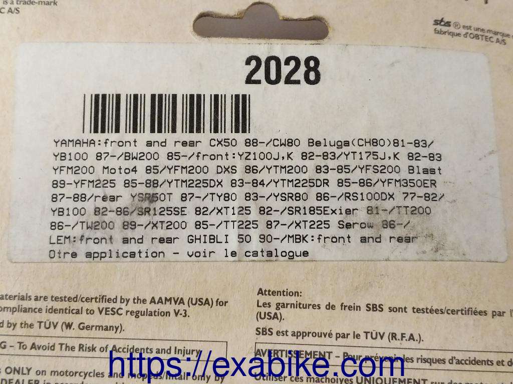 brake shoes Yamaha SR 125 - photo 2