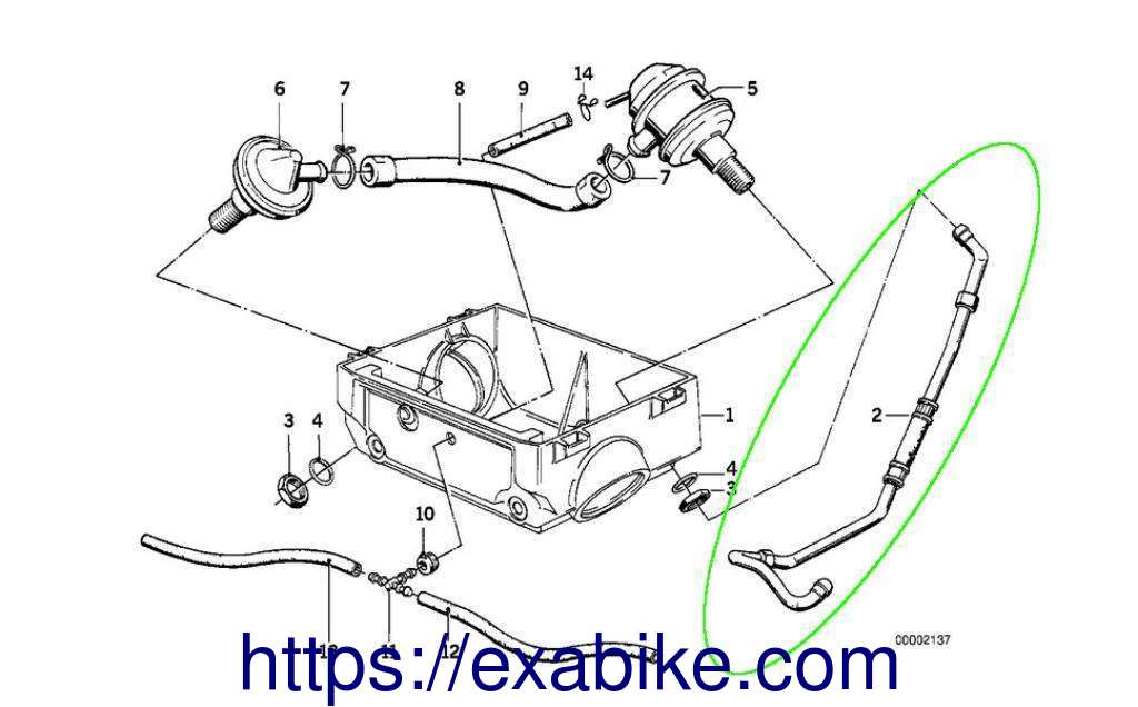 oil hose, left BMW R100RT - photo 2